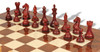 Fierce Knight Staunton Chess Set Padauk & Boxwood Pieces with Walnut Burl Chess Board - 4" King