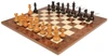 1849 Heirloom Staunton Chess Set Aged Ebony & Boxwood Pieces with Walnut Burl Board- 4.4" King