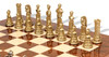 Caesar Theme Metal Chess Set with Walnut Burl Chess Board