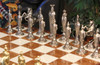 Italfama Renaissance Theme Chess Set with Tuscan Marble & Wood Chess Case