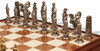 Italfama Caesar Theme Chess Set with Tuscan Marble & Wood Chess Case