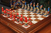 Italfama Egyptian Hand Painted Theme Chess Set with Tuscan Marble & Tilia Wood Chess Case