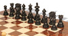 Wellington Staunton Chess Set Ebony & Boxwood Pieces with Walnut Burl & Whitened Bird's Eye Maple Chess Board - 4.25" King