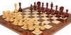 Bucephalus Staunton Chess Set Padauk & Boxwood Pieces with Walnut Burl Chess Board