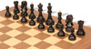 Dubrovnik Series Chess Set Ebonized & Boxwood Pieces with Walnut & Maple Deluxe Board - 3.9" King