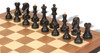 Dubrovnik Staunton Chess Set Ebonized & Boxwood Pieces with Walnut Molded Edge Chess Board & Box - 3.9" King