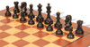Dubrovnik Staunton Chess Set Ebonized & Boxwood Pieces with Classic Mahogany Board - 3.9" King