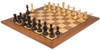 British Staunton Chess Set Ebonized & Boxwood Pieces with Classic Walnut Board - 3.5" King