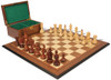 Dubrovnik Series Chess Set - Rosewood & Boxwood Pieces - Walnut Molded Board & Box - 3.9" King