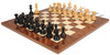 Patton Staunton Chess Set Ebony & Boxwood Pieces with Mission Craft Walnut & Maple Board - 4.25" King