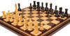 Zagreb Series Chess Set Ebony & Boxwood Pieces with Mission Craft Walnut Chess Board - 3.875" King