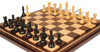 British Staunton Chess Set Ebony & Boxwood Pieces with Mission Craft Walnut Chess Board - 4" King