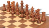 French Lardy Staunton Chess Set Ebonized & Acacia Pieces with Deluxe Walnut Chess Board - 3.75" King