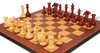 Copenhagen Staunton Chess Set Padauk & Boxwood Pieces with Padauk & Bird's Eye Maple Molded Edge Board - 4.5" King