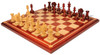 Hengroen Staunton Chess Set Padauk & Boxwood Pieces with Padauk Mission Craft Chess Board - 4.6" King