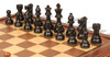 French Lardy Staunton Chess Set Ebonized & Acacia Pieces with Walnut Chess Case - 3.75" King