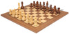The Queen's Gambit Chess Set Acacia & Boxwood Pieces with Deluxe Walnut & Maple Board - 3.75" King