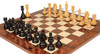 Colombian Knight Staunton Chess Set Ebony & Boxwood Pieces with Walnut Burl & Erable Chess Board