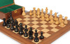 Queen's Gambit Chess Set Ebonized & Boxwood Pieces with Deluxe Walnut Board & Box - 3.75" King