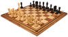 Marengo Staunton Chess Set in Ebony & Boxwood with Zebrawood  & Maple Mission Craft Chess Board