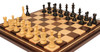 British Staunton Chess Set Ebony & Boxwood Pieces with Mission Craft Walnut Chess Board - 3.5" King