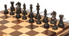 Fierce Knight Staunton Chess Set Ebony & Boxwood Pieces with Walnut Mission Craft Chess Board - 3.5" King