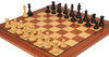 British Staunton Chess Set Ebonized & Boxwood Pieces with Classic Mahogany Board - 3.5" King
