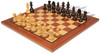 Queen's Gambit Chess Set - Ebonized & Boxwood Pieces - Mahogany Classic Chess Board - 3.75" King