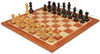 Queen's Gambit Chess Set Ebonized & Boxwood Pieces with Sunrise Mahogany Board - 3.75" King