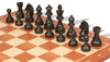 Queen's Gambit Chess Set Ebonized & Boxwood Pieces with Sunrise Mahogany Notated Board - 3.75" King