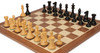 New Exclusive Staunton Chess Set Ebonized & Boxwood Pieces with Sunrise Walnut Chess Board - 3.5" King