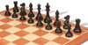 British Staunton Chess Set Ebonized & Boxwood Pieces with Sunrise Mahogany Chess Board - 3.5" King - Black pieces only
