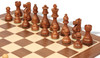French Lardy Staunton Chess Set Acacia & Boxwood Pieces with Sunrise Walnut Chess Board - 3.75" King