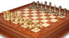 Large Classic Staunton Solid Brass Chess Set with Elm Burl Chess Case