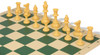 Standard Club Triple Weighted Plastic Chess Set Black & Camel Pieces with Vinyl Rollup Board - Green
