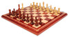 British Staunton Chess Set Padauk & Boxwood Pieces with Mission Craft Padauk Chess Board- 4" King