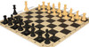 Standard Club Silicone Chess Set Black & Camel Pieces with Silicone Board - Black