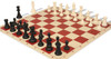 Silicone Chess Set & Board with Black & Ivory Pieces - Red