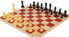 Silicone Chess Set & Board with Black & Camel Pieces - Red