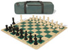 Standard Club Carry-All Silicone Chess Set Black & Ivory Pieces with Silicone Board - Green