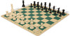 The Perfect Classroom Standard Club Silicone Chess Set Black & Ivory Pieces - Green