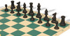 The Perfect Classroom Standard Club Silicone Chess Set Black & Camel Pieces - Green