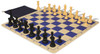 The Perfect Classroom Standard Club Silicone Chess Set Black & Camel Pieces - Blue