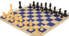 The Perfect Classroom Standard Club Silicone Chess Set Black & Camel Pieces - Blue