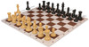 Professional Deluxe Carry-All Plastic Chess Set Black & Camel Pieces with Lightweight Floppy Board – Brown
