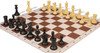 Conqueror Large Carry-All Plastic Chess Set Black & Camel Pieces with Brown Lightweight Floppy Board Camel Pieces Zoom