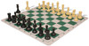 Conqueror Large Carry-All Plastic Chess Set Black & Camel Pieces with Green Lightweight Floppy Board Camel Pieces View
