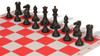 Conqueror Large Carry-All Plastic Chess Set Black & Camel Pieces with Red Lightweight Floppy Board Black Pieces