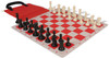 Conqueror Easy-Carry Plastic Chess Set Black & Ivory Pieces with Red Lightweight Floppy Board Ivory Pieces View