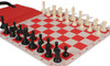 Conqueror Easy-Carry Plastic Chess Set Black & Ivory Pieces with Red Lightweight Floppy Board Ivory Pieces Zoom